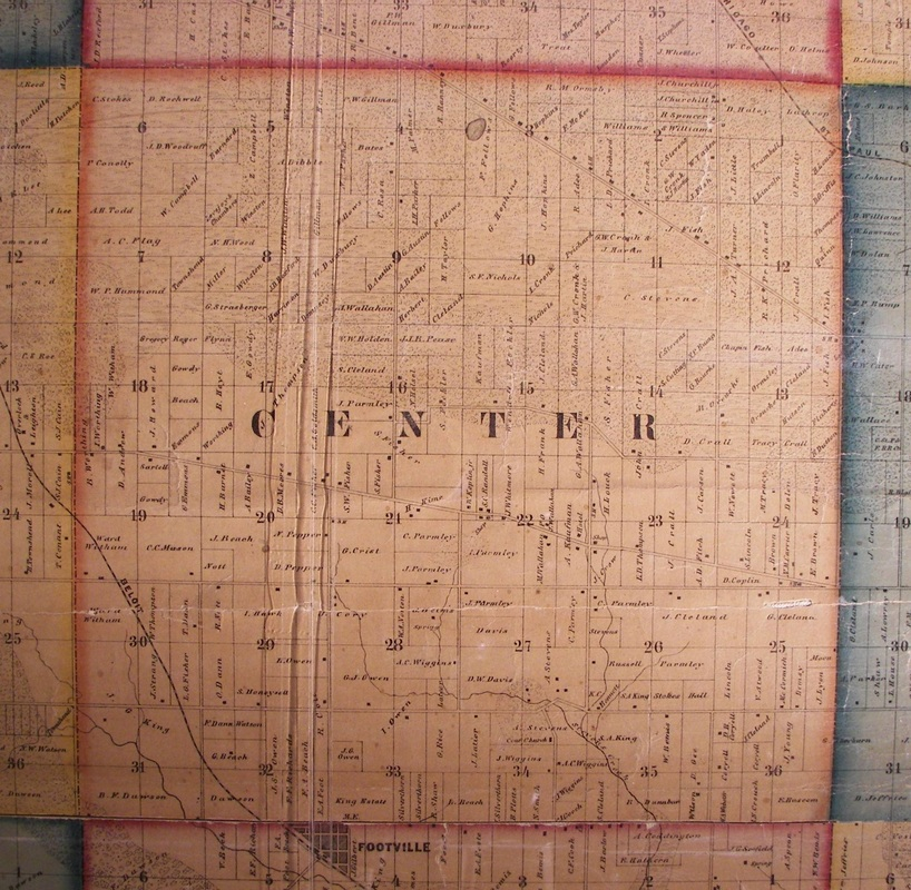 1858 Map Center Twp ROCK COUNTY GENEALOGICAL SOCIETY