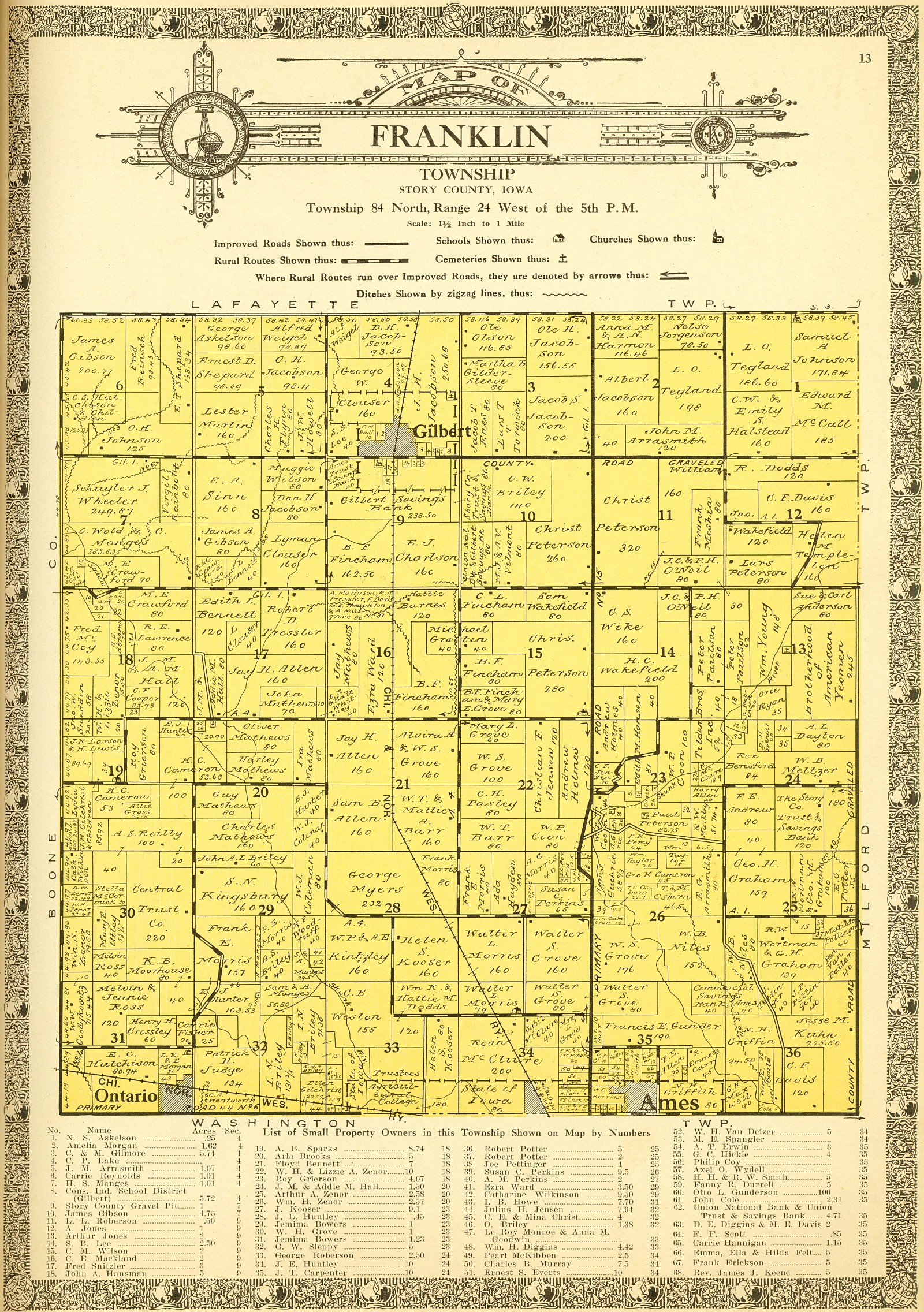 1926 Atlas And Plat Book Of Story County Iowa Ames History Museum