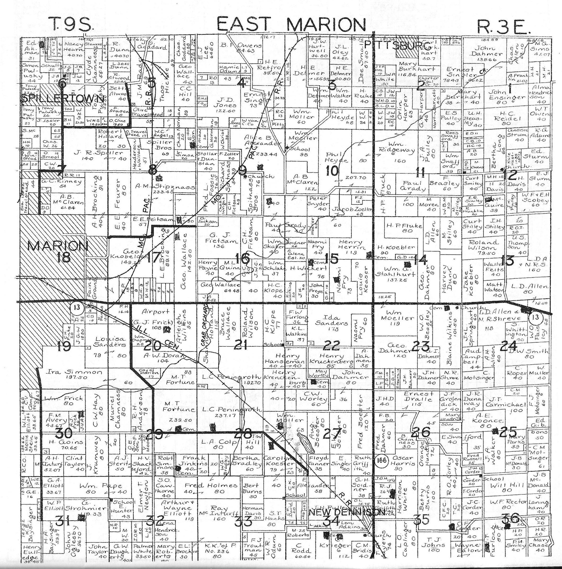 1940 Williamson County Plat Maps Marion Illinois History Preservation