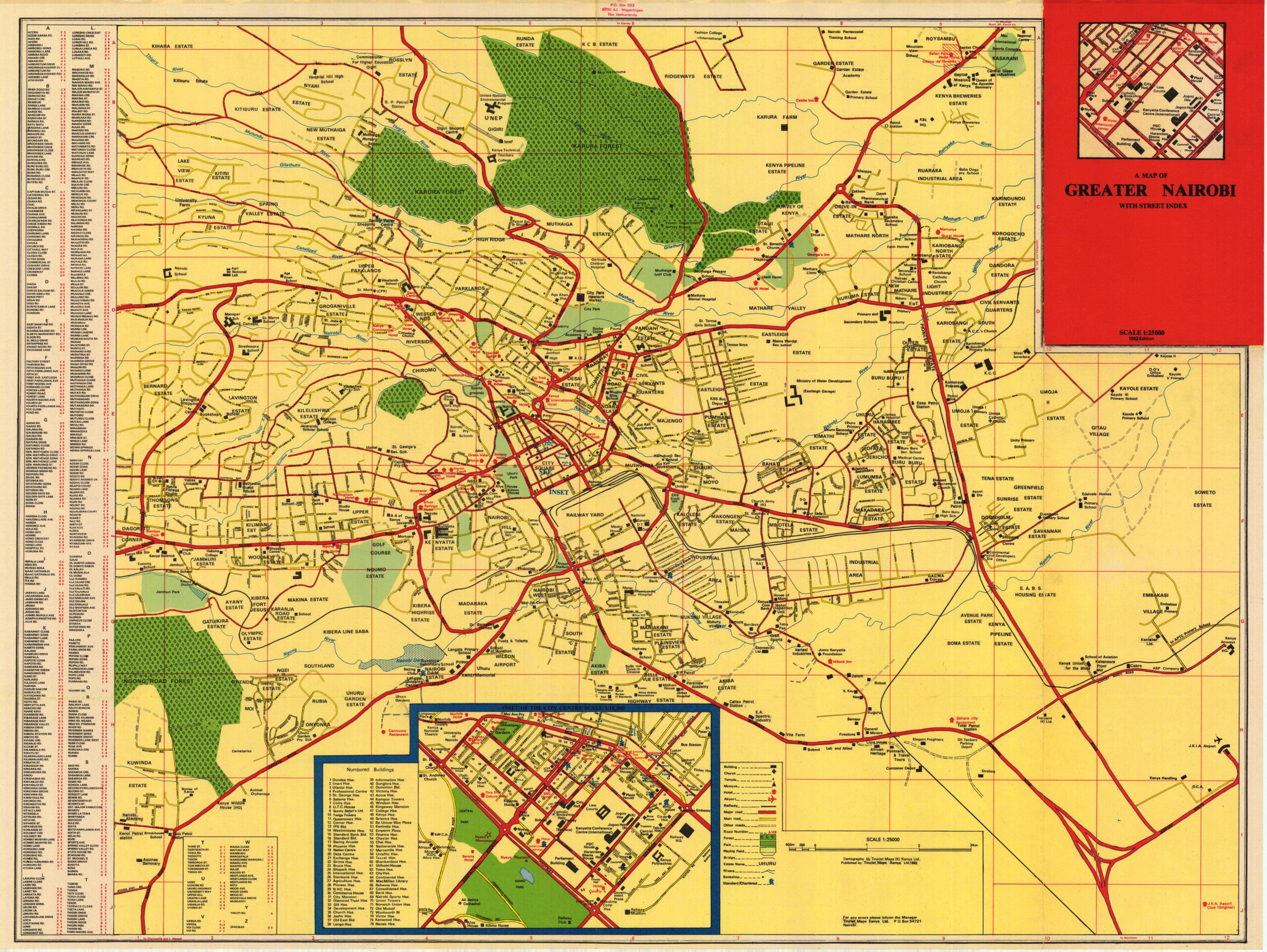 A Map Of Greater Nairobi With Street Index ESDAC European Commission