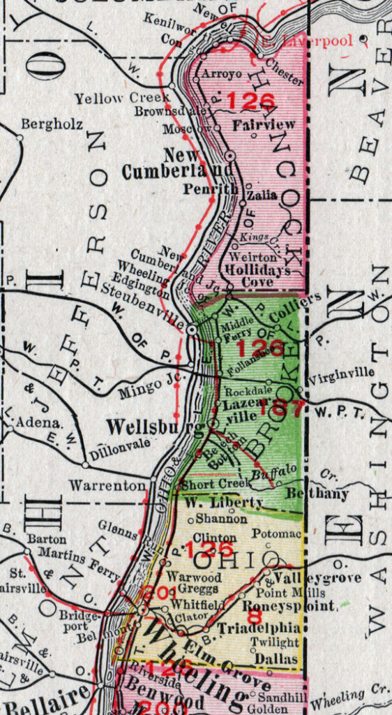 Brooke County West Virginia 1911 Map By Rand McNally Wellsburg 