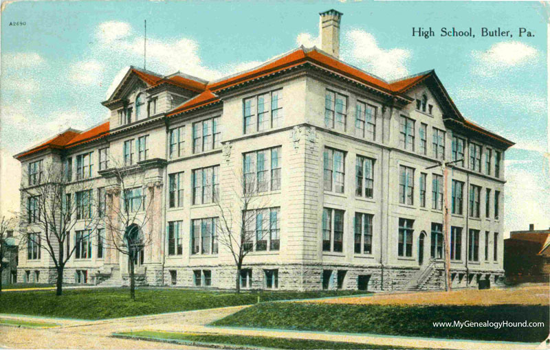 Butler Pennsylvania High School Vintage Postcard Historic Photo