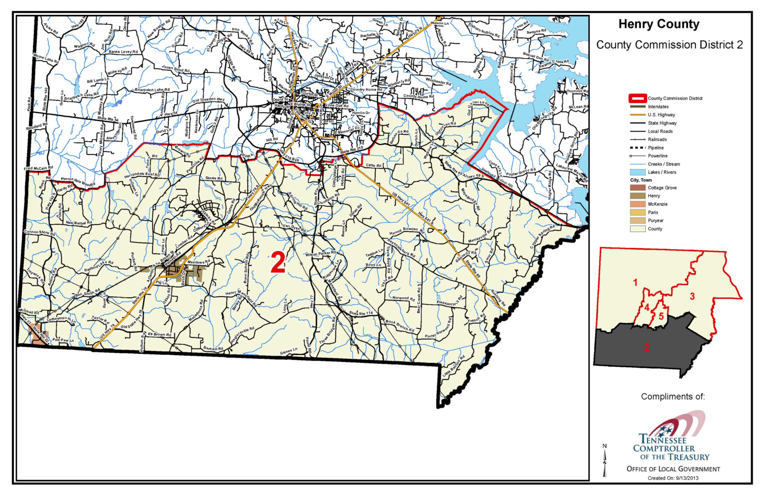 Commission District Maps Official Site Of Henry County TN - CountiesMap.com