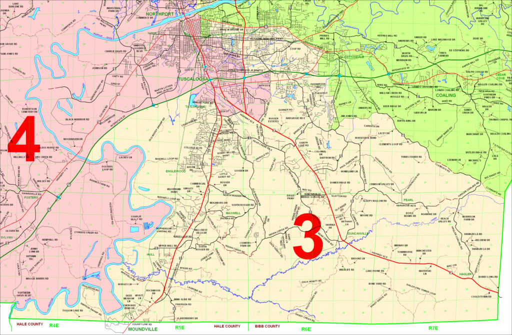 County Commission District Maps Tuscaloosa County Alabama