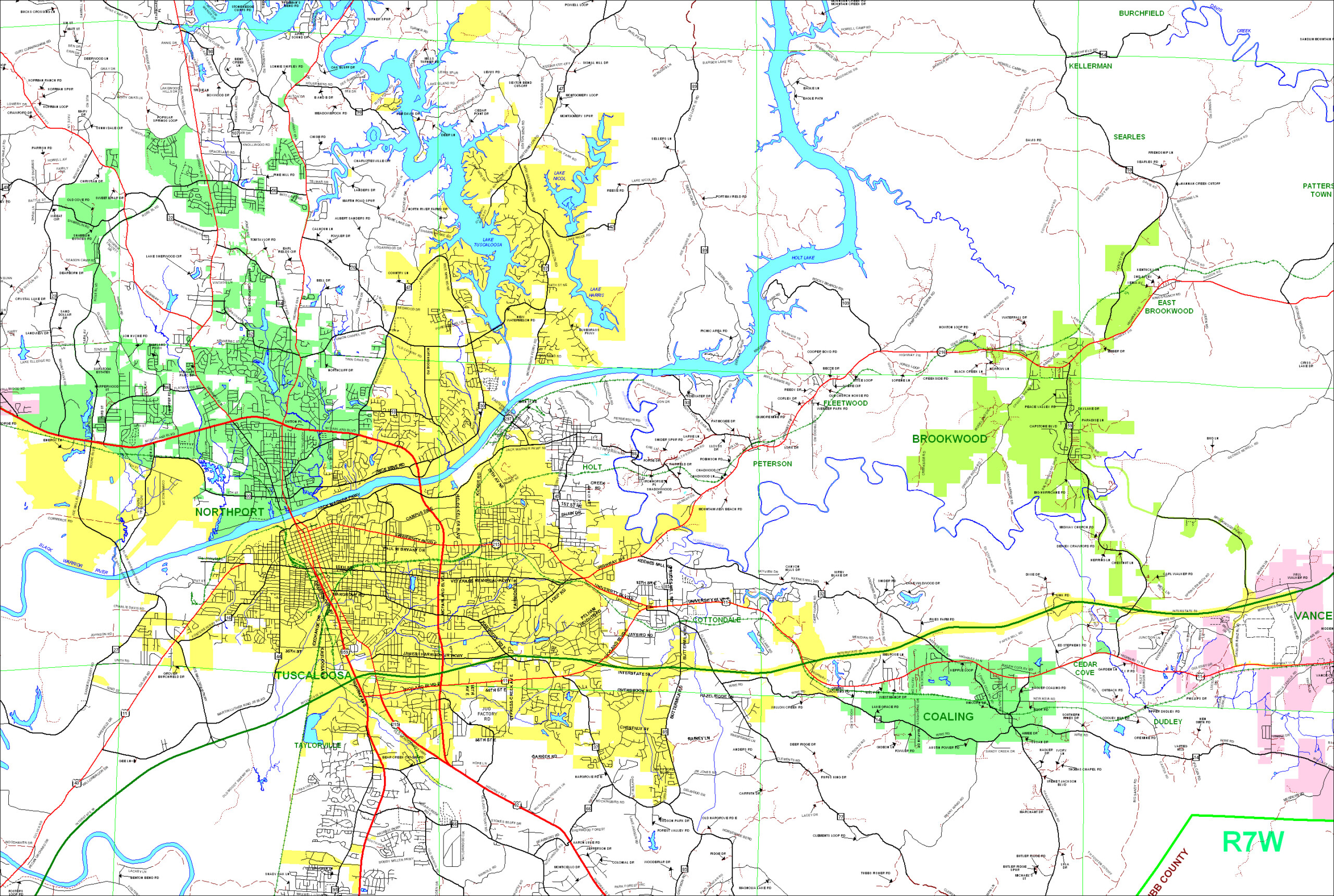 Tuscaloosa County Plat Map - CountiesMap.com