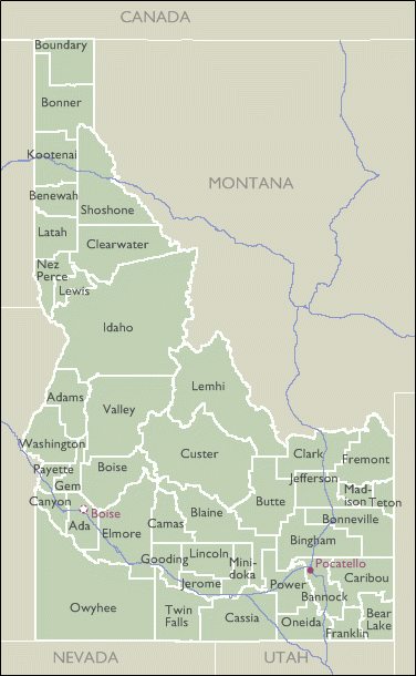 County Zip Code Maps Of Idaho ZIPCodeMaps