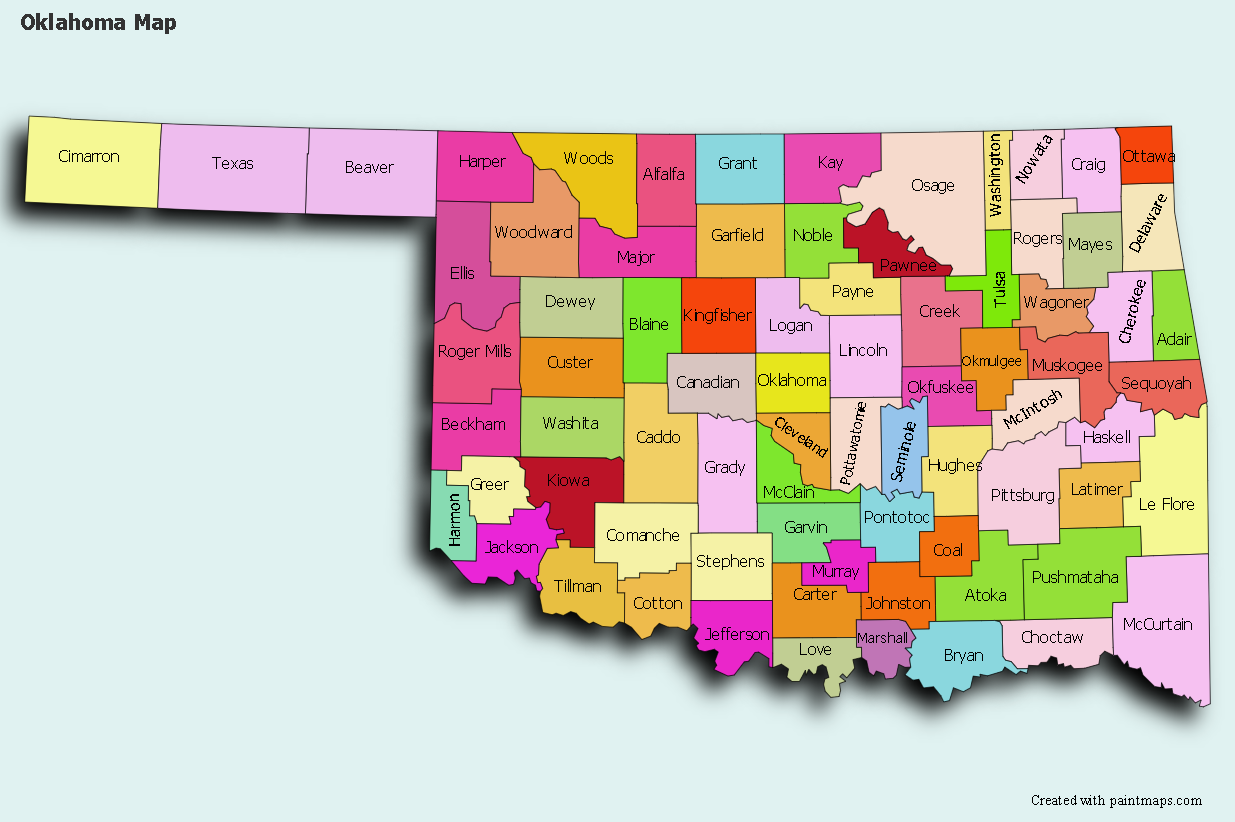 Create Custom Oklahoma Map Chart With Online Free Map Maker 