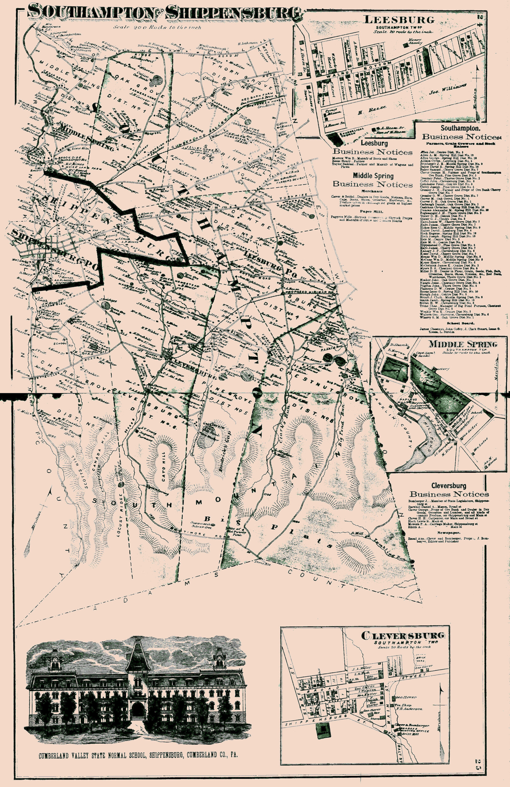 Cumberland County 1872 Atlas Warrantee Maps