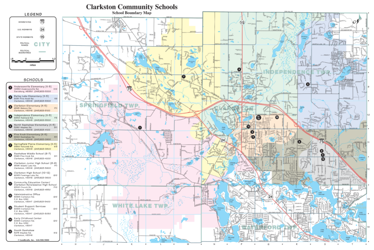 District Boundary Map Clarkston Community Schools - CountiesMap.com