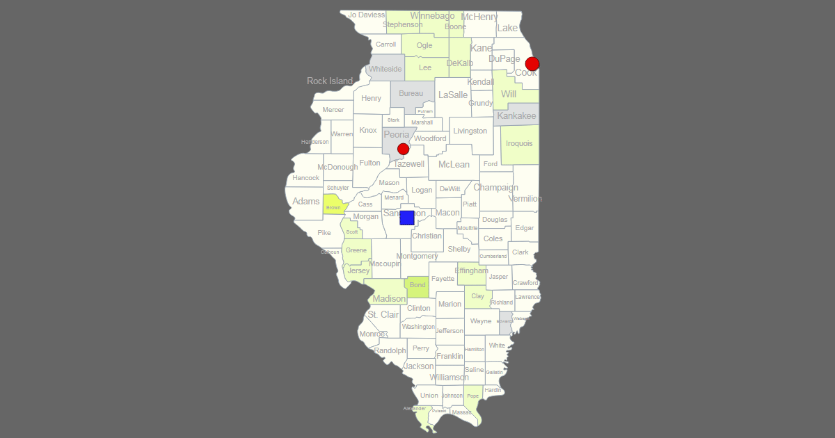 Interactive Map Of Illinois Clickable Counties Cities 