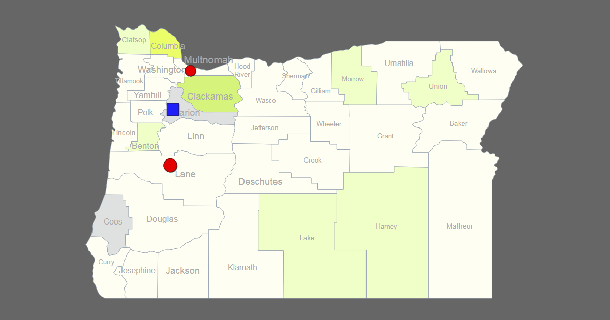 Interactive Map Of Oregon Clickable Counties Cities - CountiesMap.com