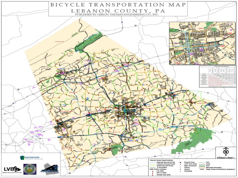 Lebanon County Bicycle Map Gibson Thomas Engineering