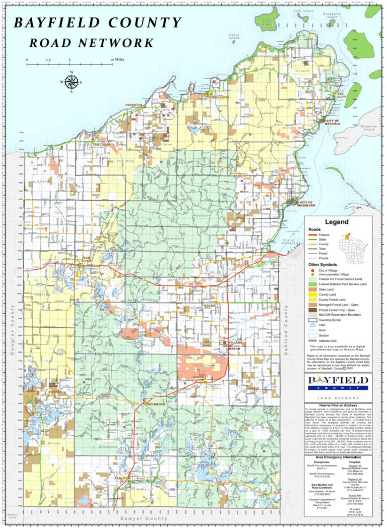 Map Of Bayfield County Wisconsin States Of America Map 768x1051 