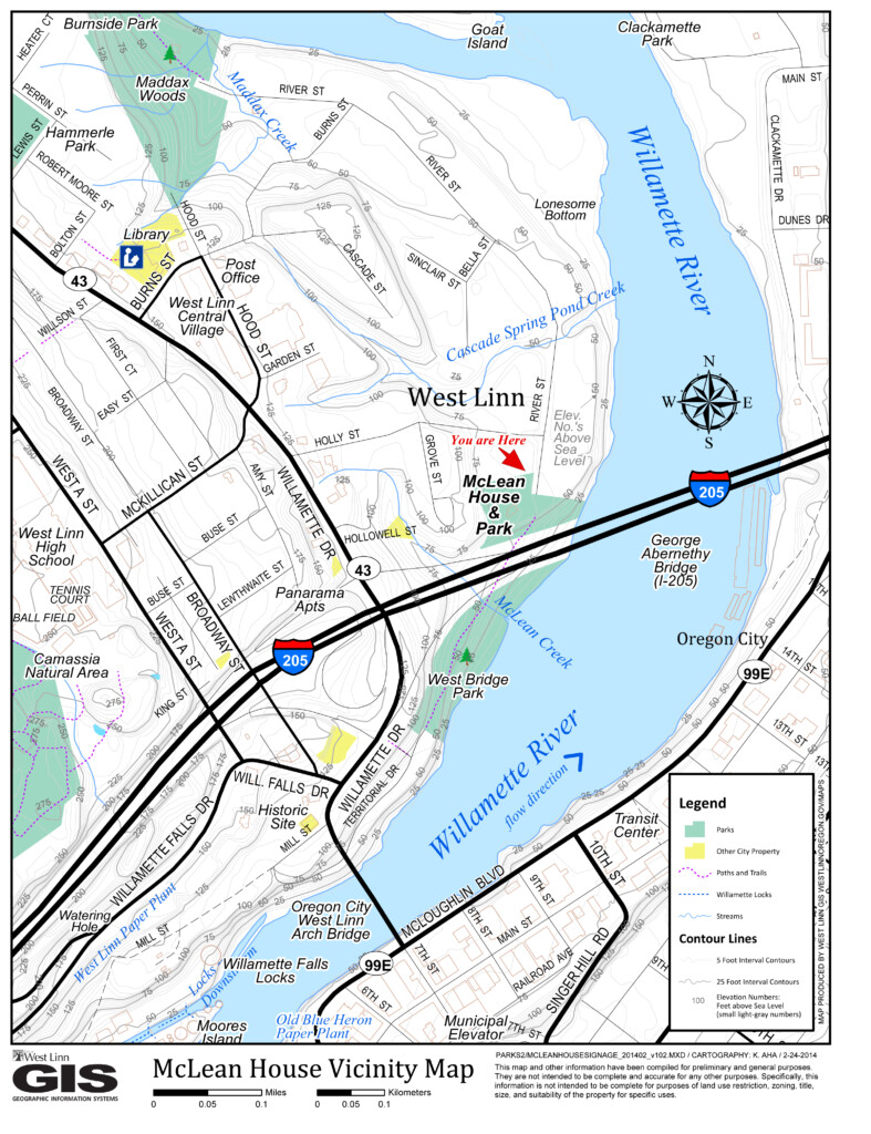 McLean House Vicinity Map City Of West Linn Oregon Official Website