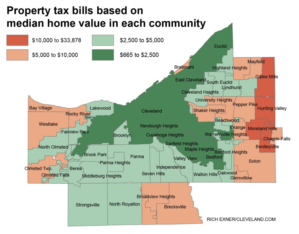 Median Home Values In Cuyahoga County Plus Tax Bills On The Typical 