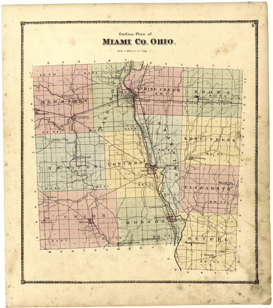 Miami County Ohio 1871 Atlas