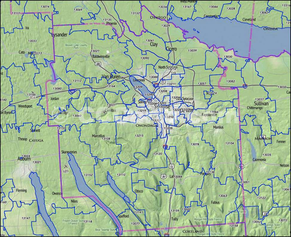 Onondaga County NY Zip Codes Syracuse Zip Codes