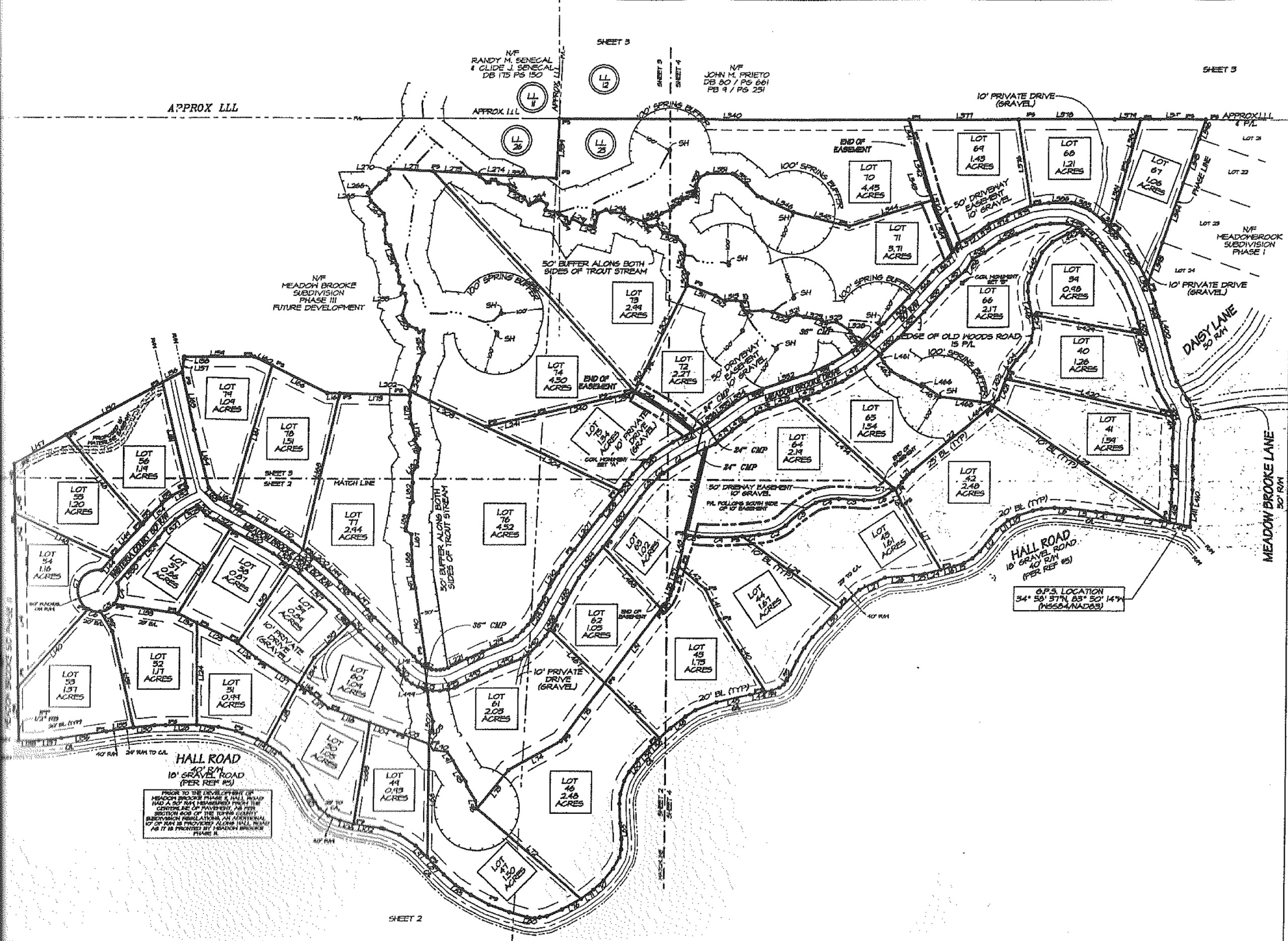 Plat Map Of Meadow Brooke Young Harris Ga