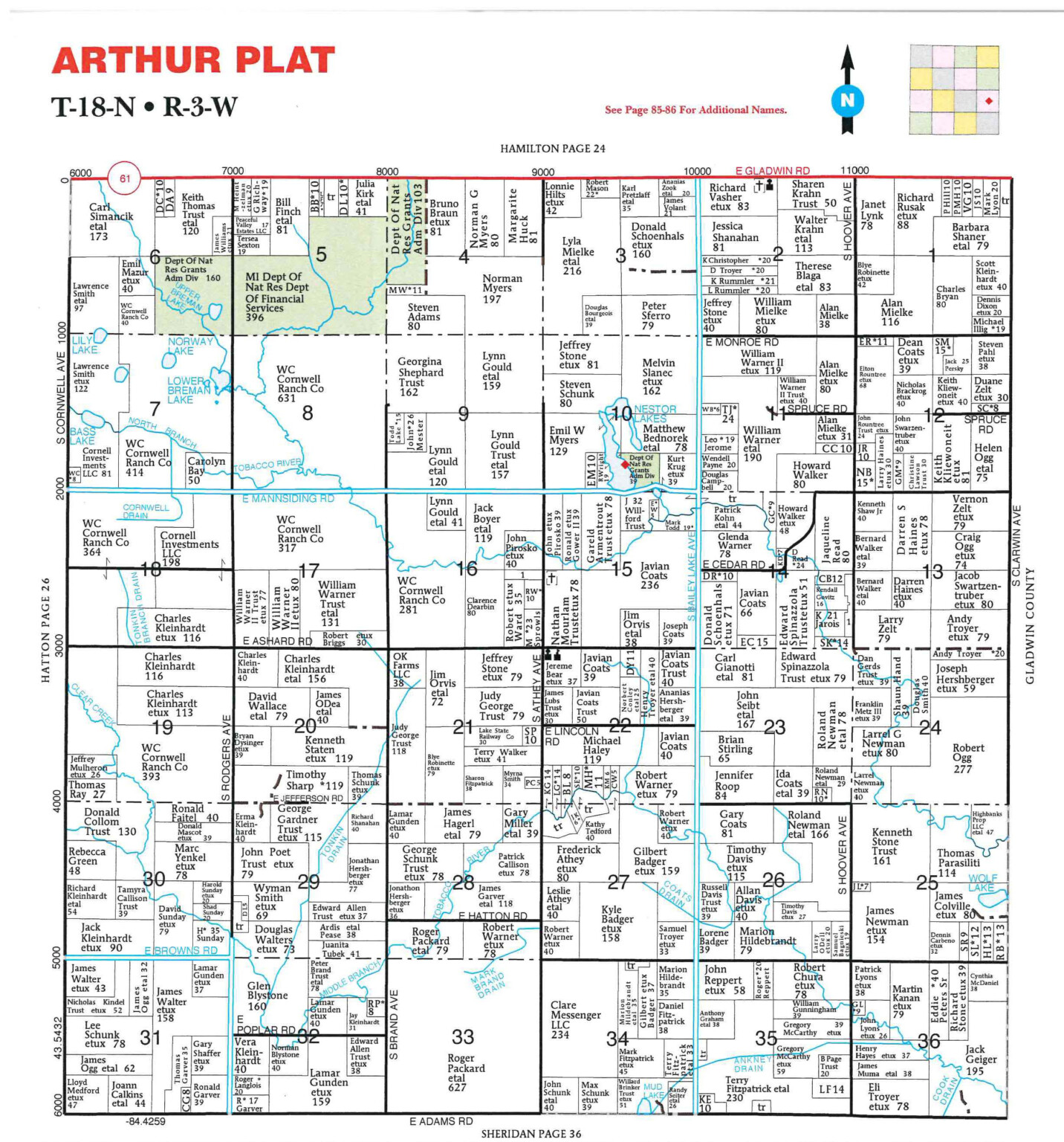 Plat Map View Arthur Township Clare County Michigan 1432x1536 