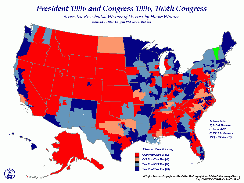 POLIDATA REG ELECTION MAPS PRESIDENTIAL RESULTS BY CONGRESSIONAL 