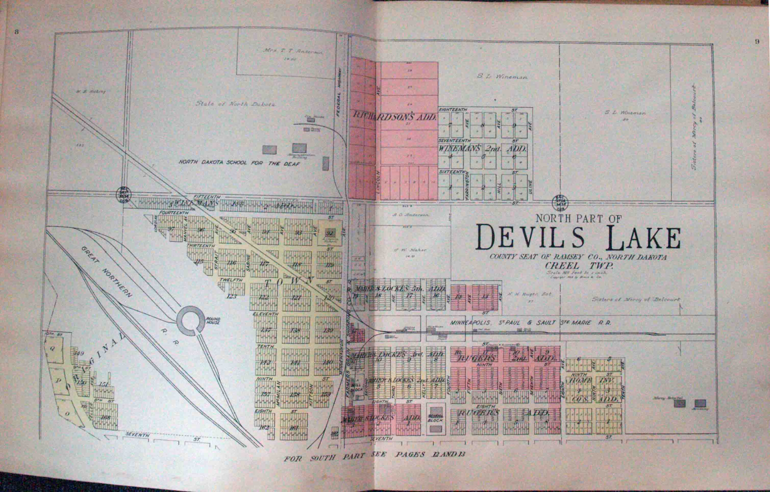 Standard Atlas Of Ramsey County North Dakota Including The Plat Book 