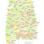 State Of Alabama County Map And The County Seats CCCarto