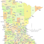 State Of Minnesota County Map With The County Seats CCCarto