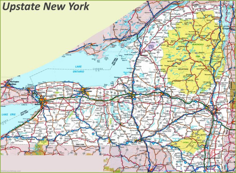 Upstate New York Map - CountiesMap.com