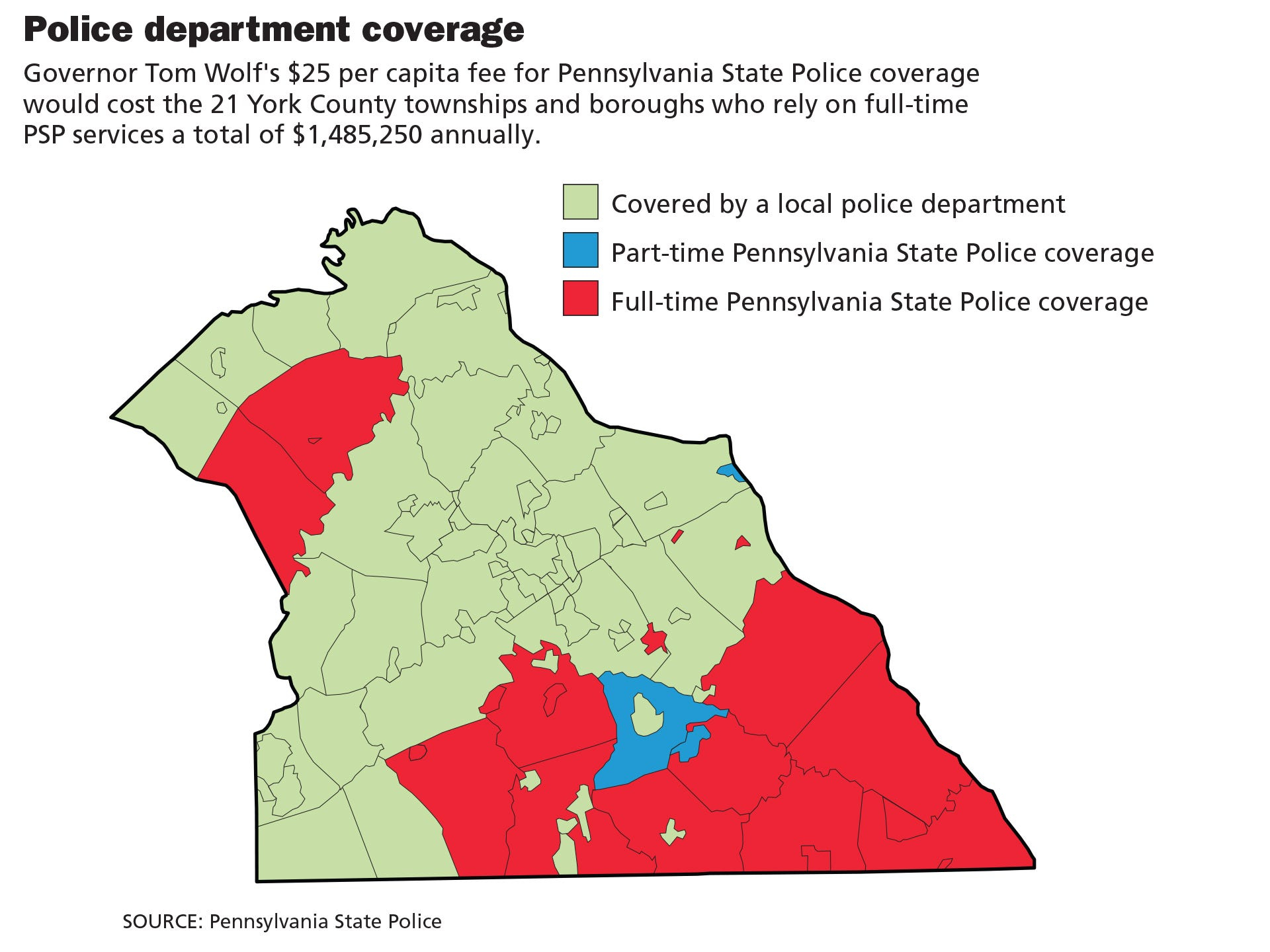 York County Would Pay 1 5M For Troopers Under Wolf Plan